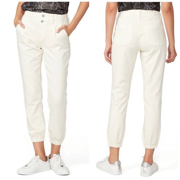 PAIGE Pleated Mayslie Double Button Skinny Jeans Size 32 - Picture 2 of 13